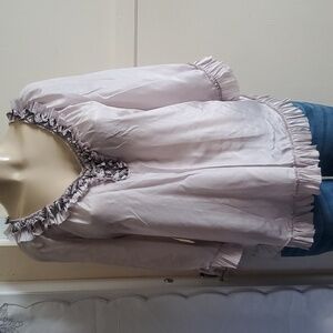Rebecca Taylor 100% Silk Ruffle Blouse Size 4